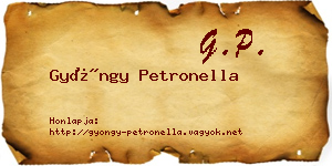 Gyöngy Petronella névjegykártya